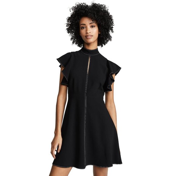 Cinq a Sept "Reiko" Black Crepe Dress with Topstitch detail, size 2 - Picture 5 of 13